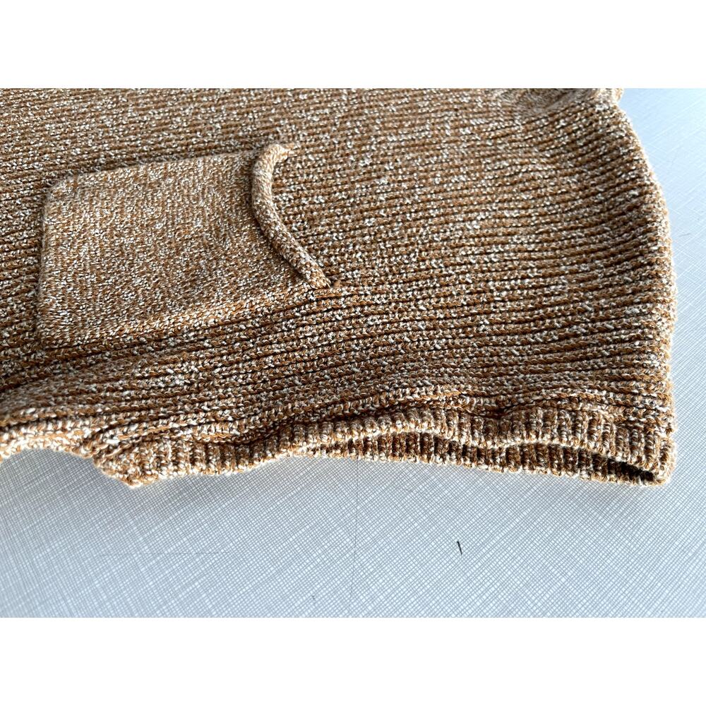 Free People Beach Sz L Freya Ribbed Sweater Tan Cotton Boxy Cropped Boho Casual - Picture 7 of 10